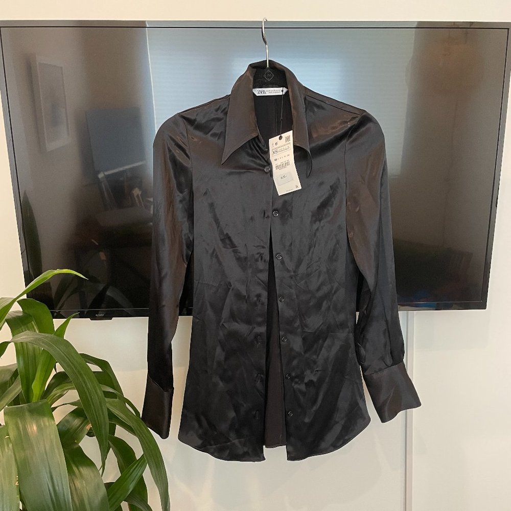 NWT Zara Satin Effect Top